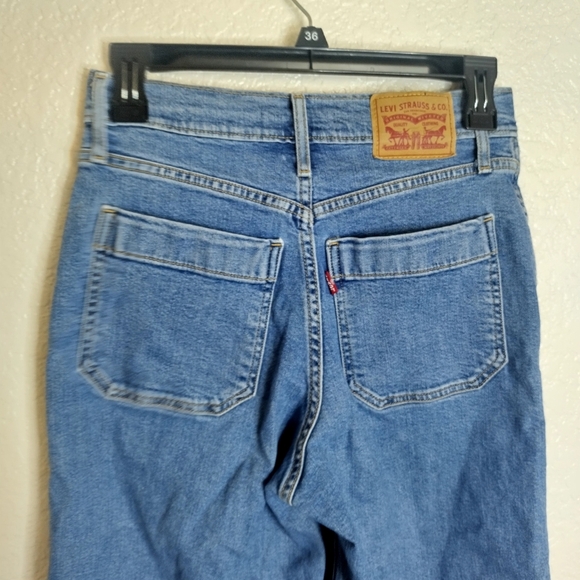 Levi's Mile High Cropped Wide Leg Jeans Sz 25 - Picture 5 of 10